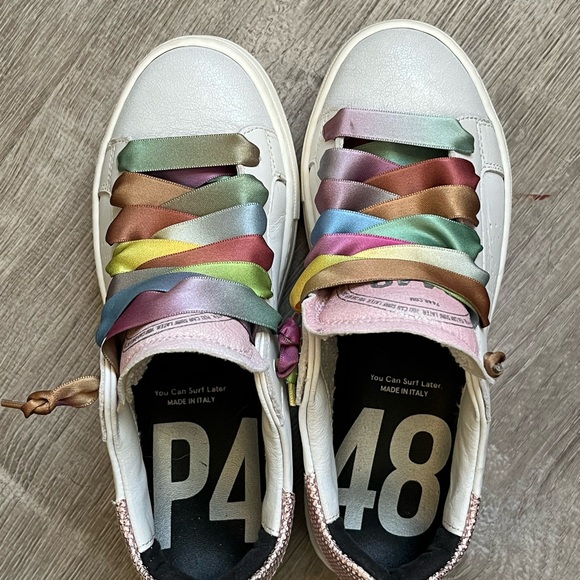 P448 Thea Sneakers HTF rainbow ombré laces excellent condition - Picture 8 of 13